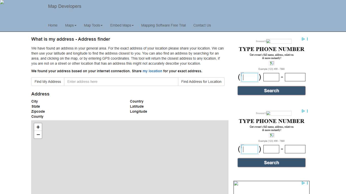 What is my address - Find the address at my location